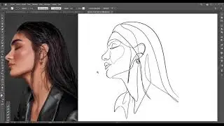 minimal line art portrait - drawing tutorial in adobe illustrator