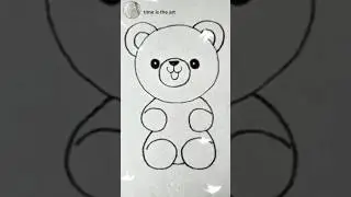 Teddy bear drawing with numbers | cute teddy bear drawing