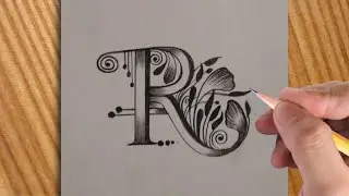 New R letter tattoo drawing with pencil || easy to make || best drawing of R letter
