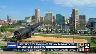 Baltimore City to forgive late fees for unpaid parking tickets