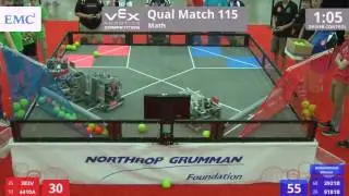 VEX Worlds 2016 - VRC High School - Math - Qual 115 (383V 4410A) 145 vs 176 (3921B 9181B)