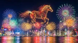 Китайский Новый год в Гонконге 2026 🎆 | Захватывающий новогодний фейерверк в гавани Виктория