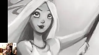 SPEED PAINT + ART LIFE SMALL TALK - Adding values, light and dark to a simple lineart