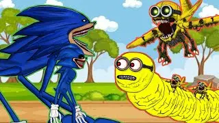 Shin Sonic Tapes Vs Infected Minion, Minion exe, Nightmare Critters, Drawing cartoon 2