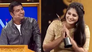Anchor Sathish Funny Satires On Manjima Mohan For Receiving Music Director Rahman's Award At SIIMA