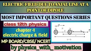 Electric field due to axial line of an electric dipole ( End on position) #physics #mpboard #cbse 