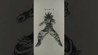How to draw Goku in different level #shorts #drawing #goku #anime