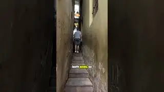 The Narrow Prague Street With Its Own Stoplight