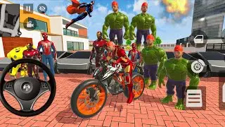🦚 Indian Thift Auto🔥Spiderman & Mini Hulk Showroom 3D Game🏎️ Lot's of Police Car 🎉 Granny Running 💨