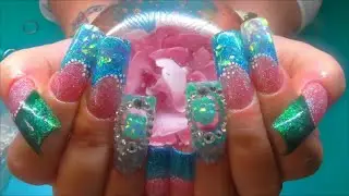 DEEP BLUE SEA ACRYLIC NAILS | ABSOLUTE NAILS