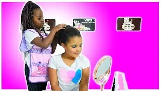 Isabel and Luvabella Visit Vee's Beauty Salon! Kids Pretend Play