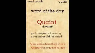 Improve your Vocabulary | word of the day | quizz | Quaint |