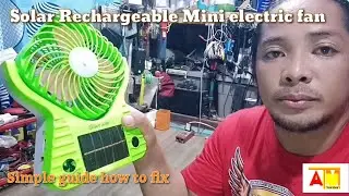 Solar rechargeable Mini electric fan fix the battery problem