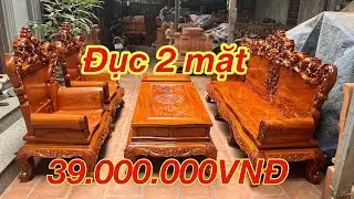 Ho&agrave;n Thiện Sơn Bộ Ho&agrave;nh Gia Louis Ch&acirc;n 12 Tay đặc mẫu Đục 2 Mặt Si&ecirc;u Vip Gỗ Hương Đ&aacute;