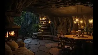 Tranquil Cave Retreat 💤 Gentle Rain, Flickering Fireplace & Thunder for  Sleep & Intense Focus