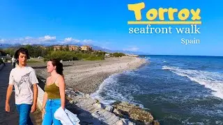Torrox, Spain - Best Climate in Europe - seaside walk. 4K Walk tour. Costa del Sol
