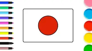 🎌✨ HOW TO DRAW & COLOR JAPAN FLAG 🇯🇵🎨 | EASY STEP BY STEP DRAWING FOR KIDS ✏️✨
