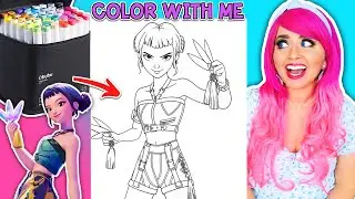 Zoey Coloring Tutorial | K-Pop Demon Hunters Coloring + Ohuhu Art Markers | COLOR ALONG WITH KIMMI