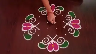 Latest rangoli  🌹6*2*2 dots beautiful design 🌹festival muggulu 🌹
