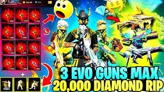 UPGRADING ALL EVO GUN SKINS MAX WITH MORE THAN 20,000 DIAMONDS 😱 FREE FIRE #jkgamingyt #allevogunmax
