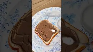 Yummy painting ☺️ Nutella toast art #asmr #chocolate
