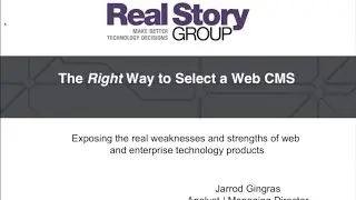 The Right Way to Select Web Content Management Technology