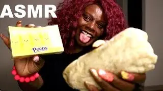 Burrito/Peeps ASMR Eating Sounds |Chipotle Mukbang 🌯