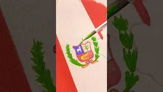 🎨 Dibujo el mapa y bandera de Per&uacute; 🇵🇪