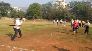 First ball by Maneesh Sir