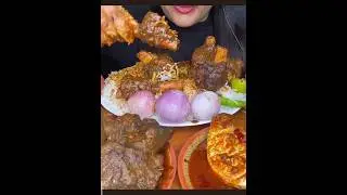 Mutton curry and chicken liver curry with rice #mukbang #indiafoodeatingshow #eatingshow#muttoncurry