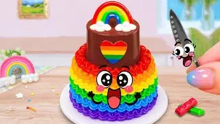 Happi Happi Little Rainbow Choco Cake 🍰 Doodles Miniature Cake Decorating Ideas 🍫 Cake Doodle Pop
