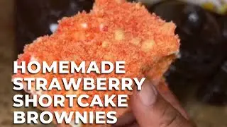 Homemade Strawberry Shortcake Brownies