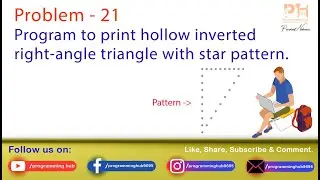 Program to print hollow inverted right-angle triangle with star pattern.