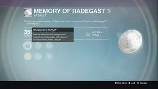 Destiny: NEW Artifact Review! (Memory of Radegast)