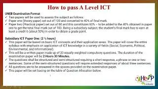 S.6 ICT LESSON : TIPS ON PASSING A LEVEL ICT  05th Jan 2024