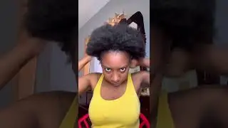 Quick and Easy natural Afro puff hairstyle