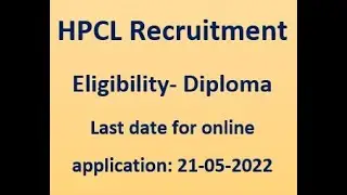 HPCL Recruitment notification # Maintenance technician