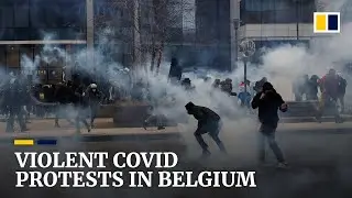 Violent protests break out in Brussels over Covid-19 restrictions amid record infections