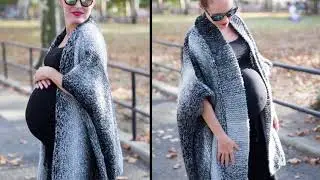 Loose Cardigan Style Stop Without Sleeves knit with Shawl in a Ball&reg; and Scarfie
