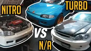 TURBO vs NITRO vs ALL MOTOR en el DYNO #HondaTuning