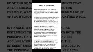 what is compound.