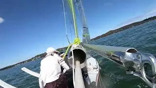 231028 #10 VJ Big Apple IV Greg and Zoey upwind 2nd lap approaching Warners Bay top mark