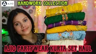 💕Ajio Handwork kurta set Haul💕Ajio partywear kurta set Haul💕Ajio Haul💕my dream project💕Ajio sale 💕
