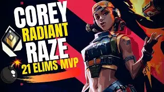 FAZE COREY RADIANT RAZE GAMEPLAY ON SPLIT | 21 ELIMS MVP - VALORANT
