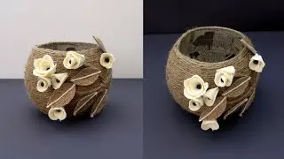 DIY Jute Flower Vase !!! DIY Flower Vase Making With Jute and Balloon | Stylist Flower Vase