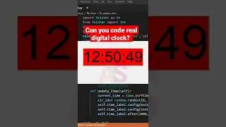 digital clock in python #andytechshow #programming #coding #shorts #tutorial