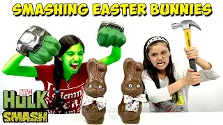 Smashing Giant CHOCOLATE EASTER BUNNY SURPRISE filled with Blind Bags | Shopkins Minecraft Zomlings