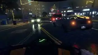 Ducati City Rash Drive in LA (Los Santos) - Photorealistic Rain and Thunder Ambience