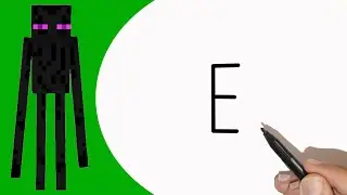 Minecraft How to draw Enderman with Letter E easy For Beginners