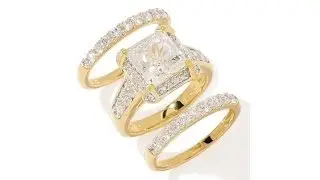 Victoria Wieck Absolute Square 3piece Ring Set
